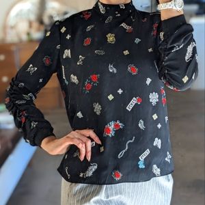 ZARA high neck blouse size S